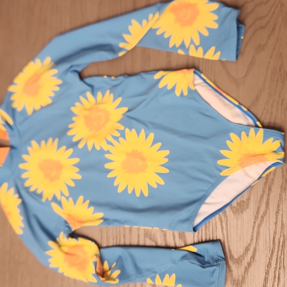 Girls Stella McCartney Kids One Piece Sunflower Swimsuit - Picture 3 of 3